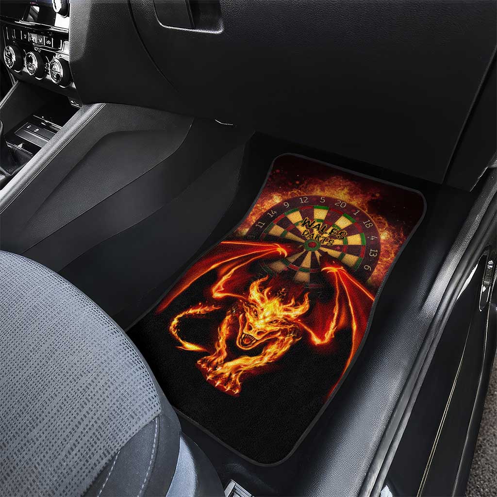 Cymru Am Byth Wales Darts Car Mats Go Welsh Flame Style