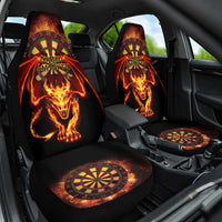 Cymru Am Byth Wales Darts Car Seat Cover Go Welsh Flame Style