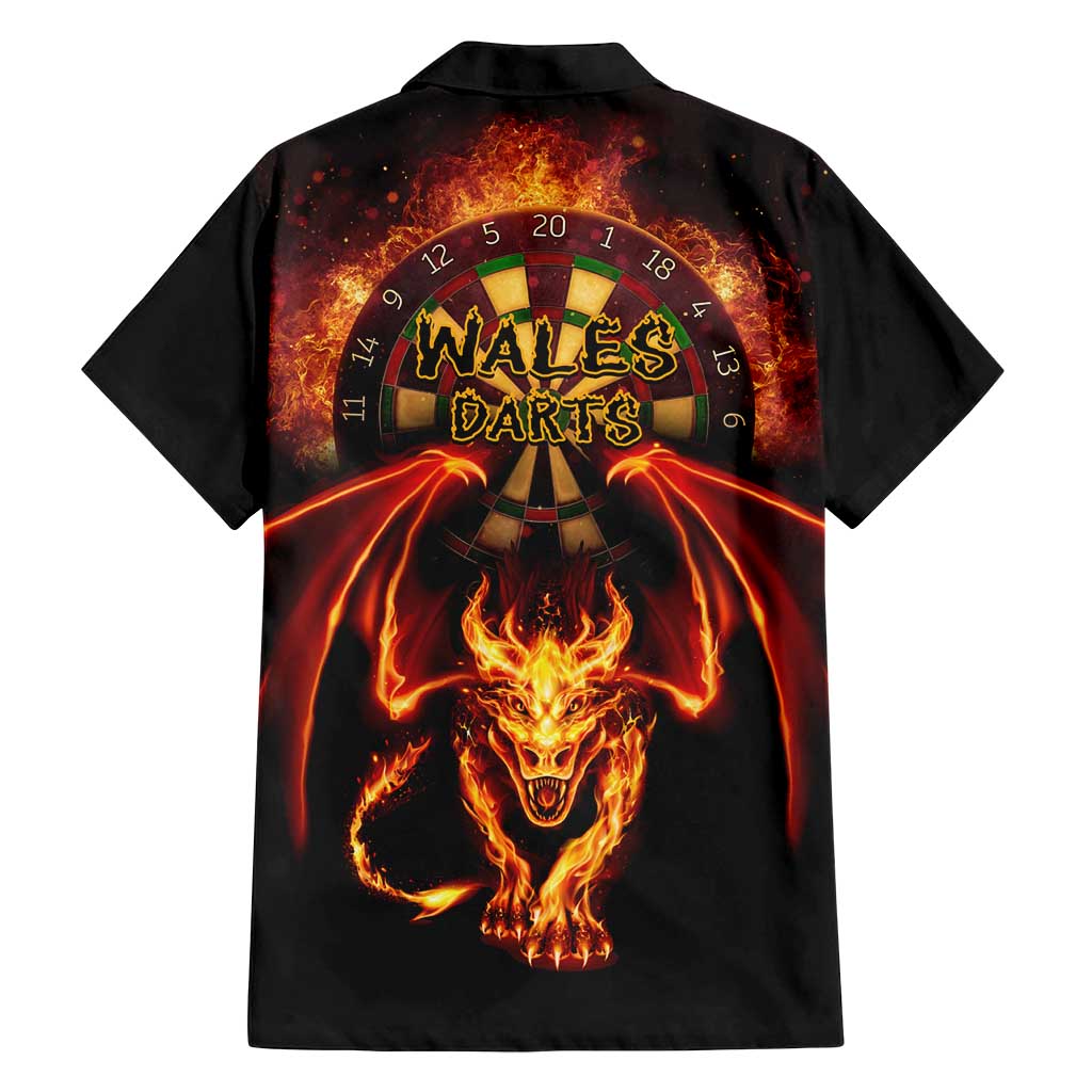 Cymru Am Byth Wales Darts Family Matching Puletasi and Hawaiian Shirt Go Welsh Flame Style