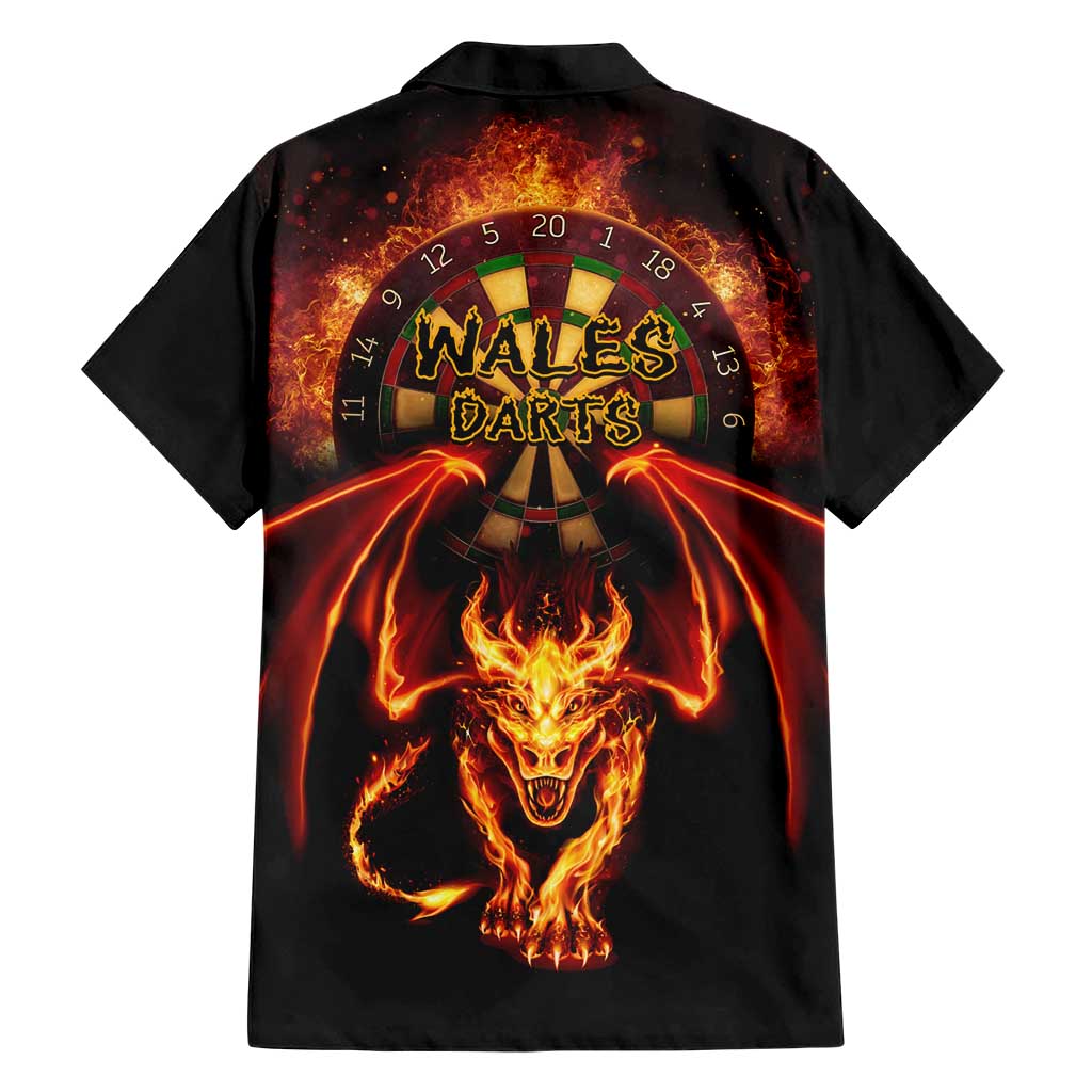 Cymru Am Byth Wales Darts Family Matching Short Sleeve Bodycon Dress and Hawaiian Shirt Go Welsh Flame Style