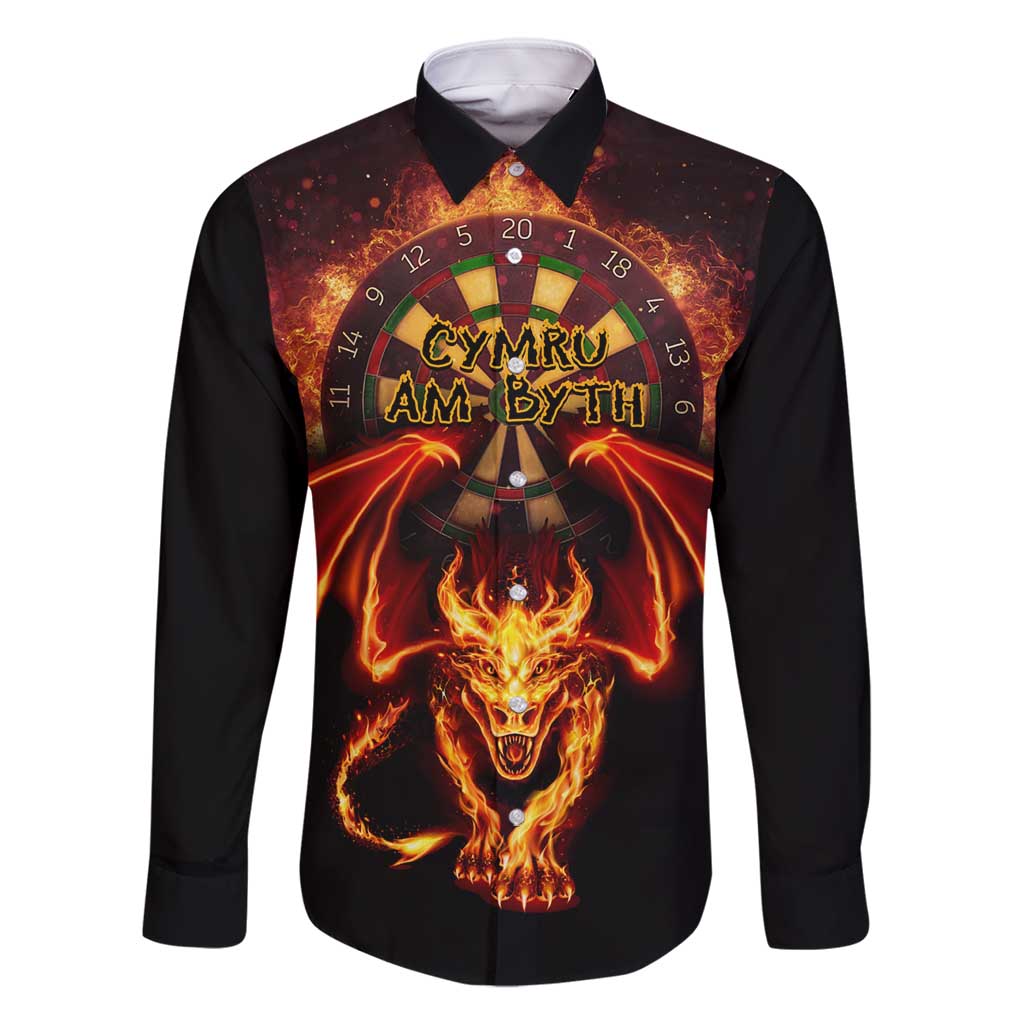 Cymru Am Byth Wales Darts Family Matching Summer Maxi Dress and Hawaiian Shirt Go Welsh Flame Style