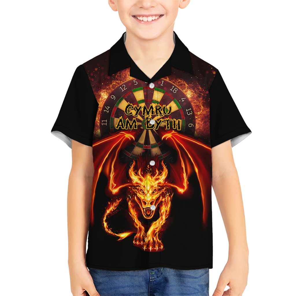 Cymru Am Byth Wales Darts Family Matching Summer Maxi Dress and Hawaiian Shirt Go Welsh Flame Style