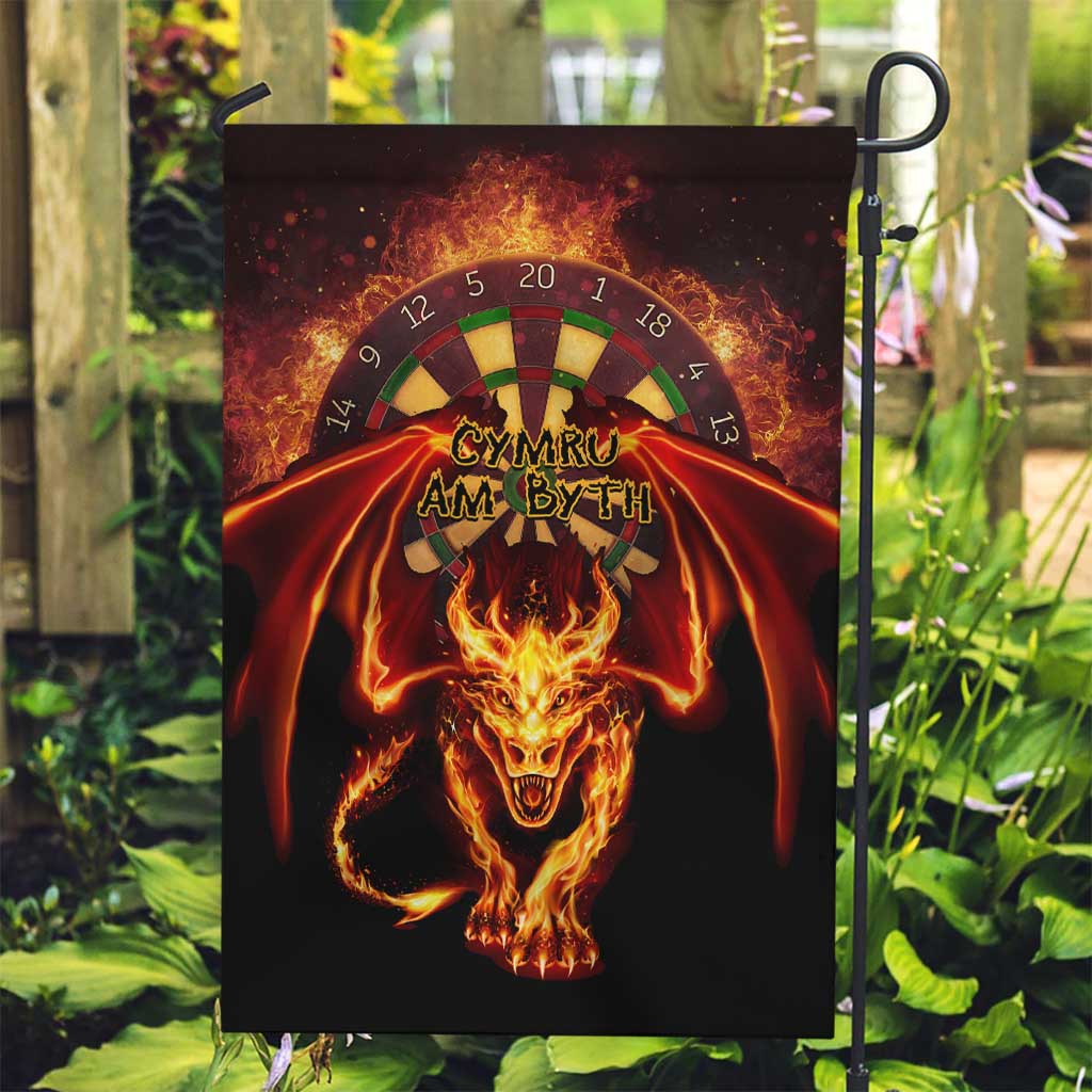 Cymru Am Byth Wales Darts Garden Flag Go Welsh Flame Style