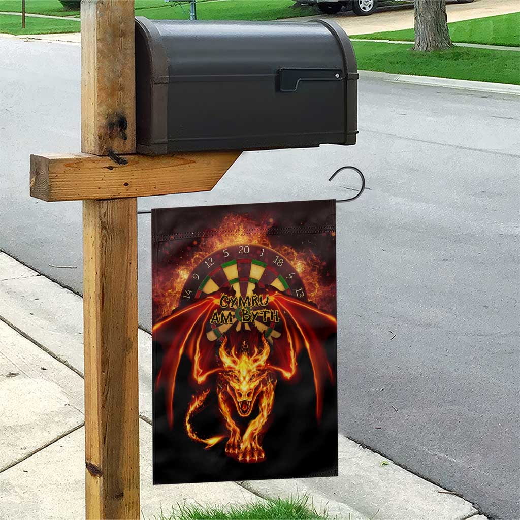 Cymru Am Byth Wales Darts Garden Flag Go Welsh Flame Style