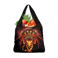 Cymru Am Byth Wales Darts Grocery Bag Go Welsh Flame Style
