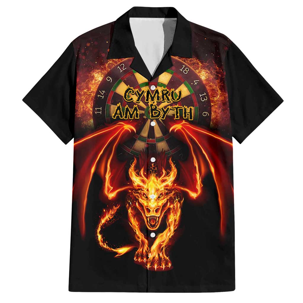 Cymru Am Byth Wales Darts Hawaiian Shirt Go Welsh Flame Style