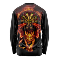 Cymru Am Byth Wales Darts Long Sleeve Shirt Go Welsh Flame Style