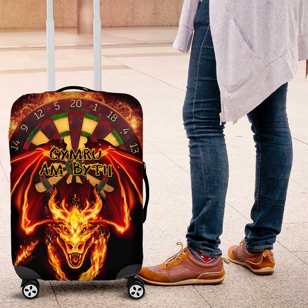 Cymru Am Byth Wales Darts Luggage Cover Go Welsh Flame Style
