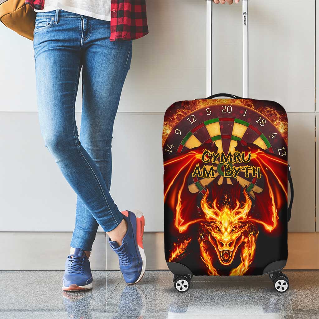 Cymru Am Byth Wales Darts Luggage Cover Go Welsh Flame Style