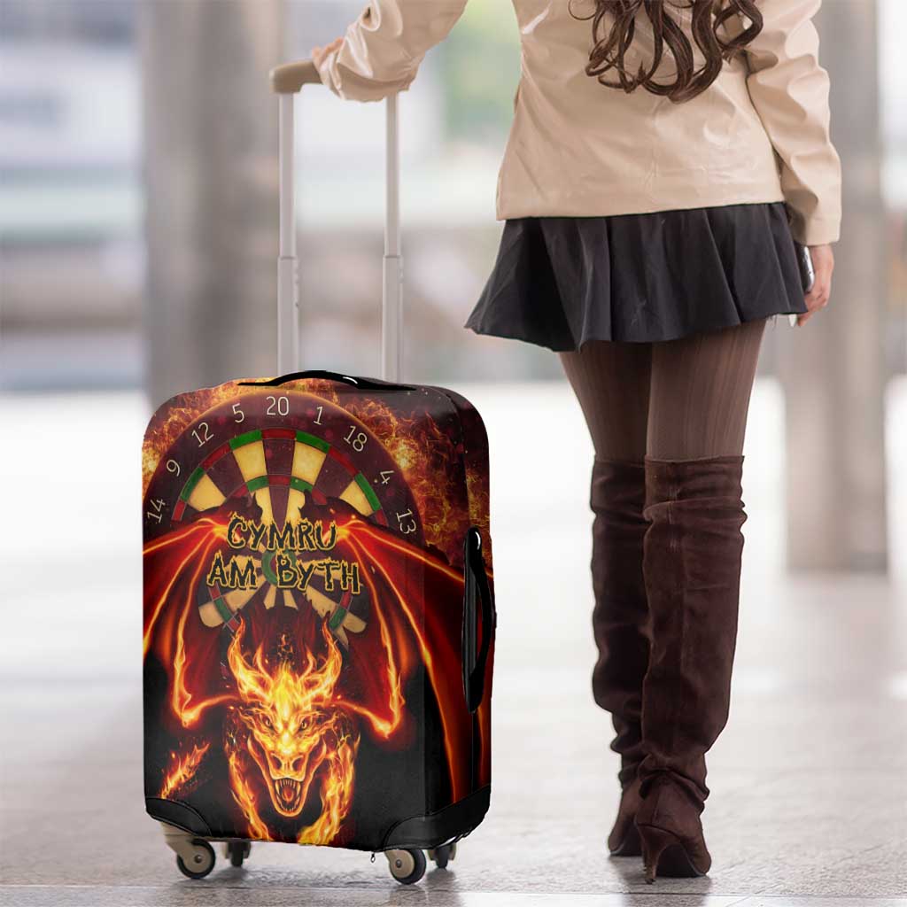Cymru Am Byth Wales Darts Luggage Cover Go Welsh Flame Style