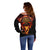 Cymru Am Byth Wales Darts Off Shoulder Sweater Go Welsh Flame Style