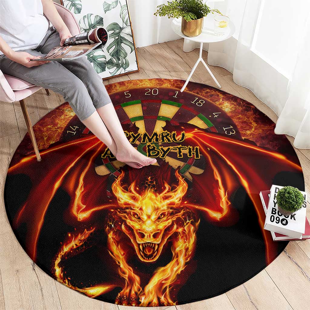 Cymru Am Byth Wales Darts Round Carpet Go Welsh Flame Style