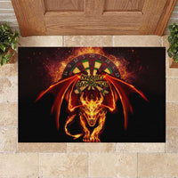 Cymru Am Byth Wales Darts Rubber Doormat Go Welsh Flame Style