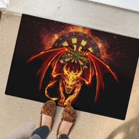 Cymru Am Byth Wales Darts Rubber Doormat Go Welsh Flame Style