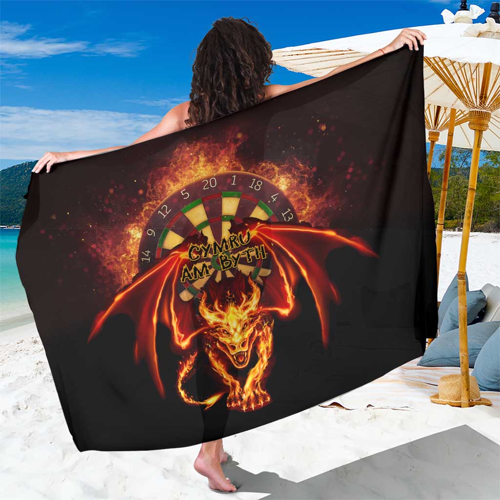 Cymru Am Byth Wales Darts Sarong Go Welsh Flame Style