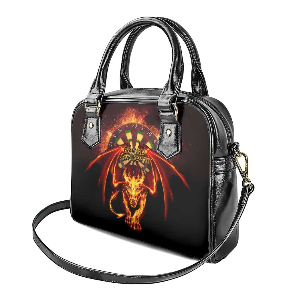 Cymru Am Byth Wales Darts Shoulder Handbag Go Welsh Flame Style