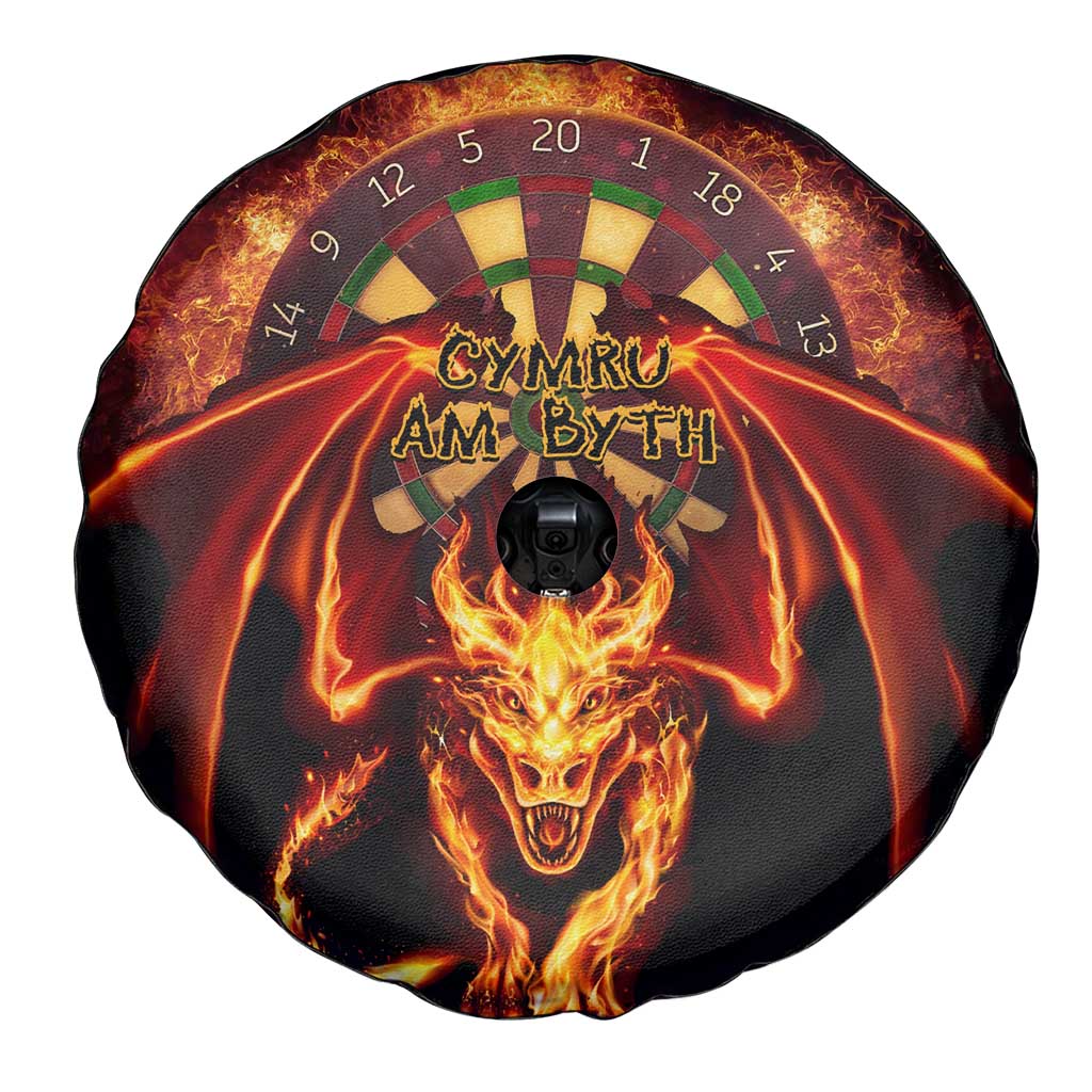 Cymru Am Byth Wales Darts Spare Tire Cover Go Welsh Flame Style