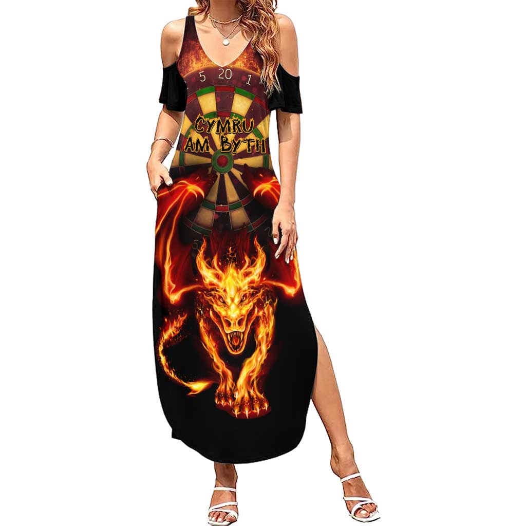 Cymru Am Byth Wales Darts Summer Maxi Dress Go Welsh Flame Style