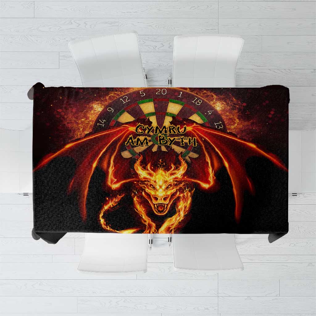 Cymru Am Byth Wales Darts Tablecloth Go Welsh Flame Style