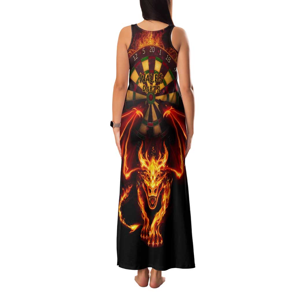 Cymru Am Byth Wales Darts Tank Maxi Dress Go Welsh Flame Style