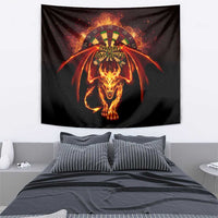 Cymru Am Byth Wales Darts Tapestry Go Welsh Flame Style