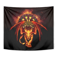 Cymru Am Byth Wales Darts Tapestry Go Welsh Flame Style