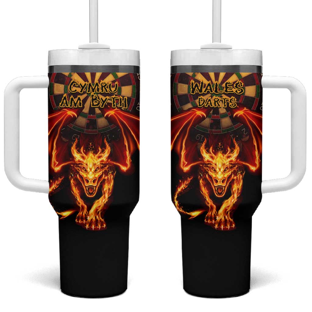 Cymru Am Byth Wales Darts Tumbler With Handle Go Welsh Flame Style