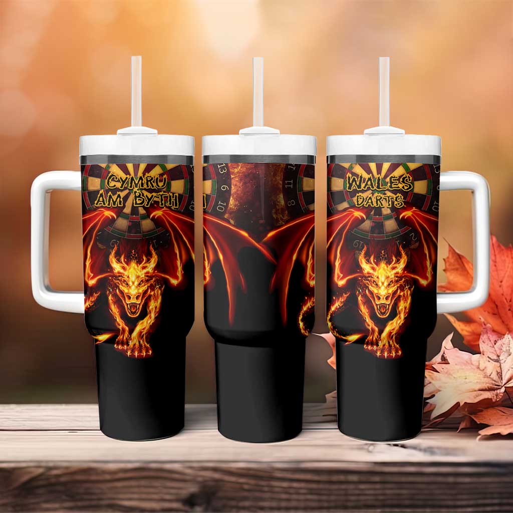 Cymru Am Byth Wales Darts Tumbler With Handle Go Welsh Flame Style