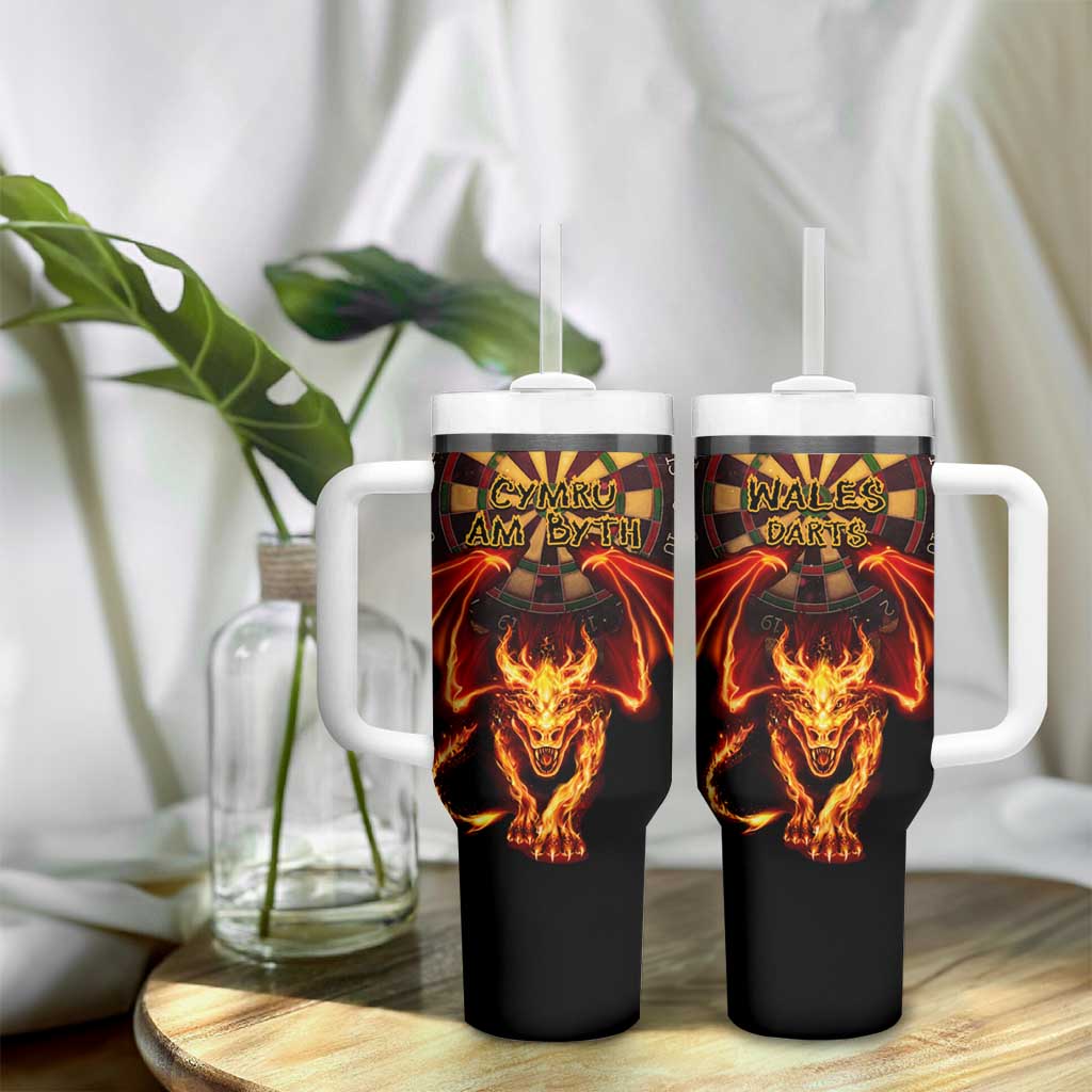 Cymru Am Byth Wales Darts Tumbler With Handle Go Welsh Flame Style