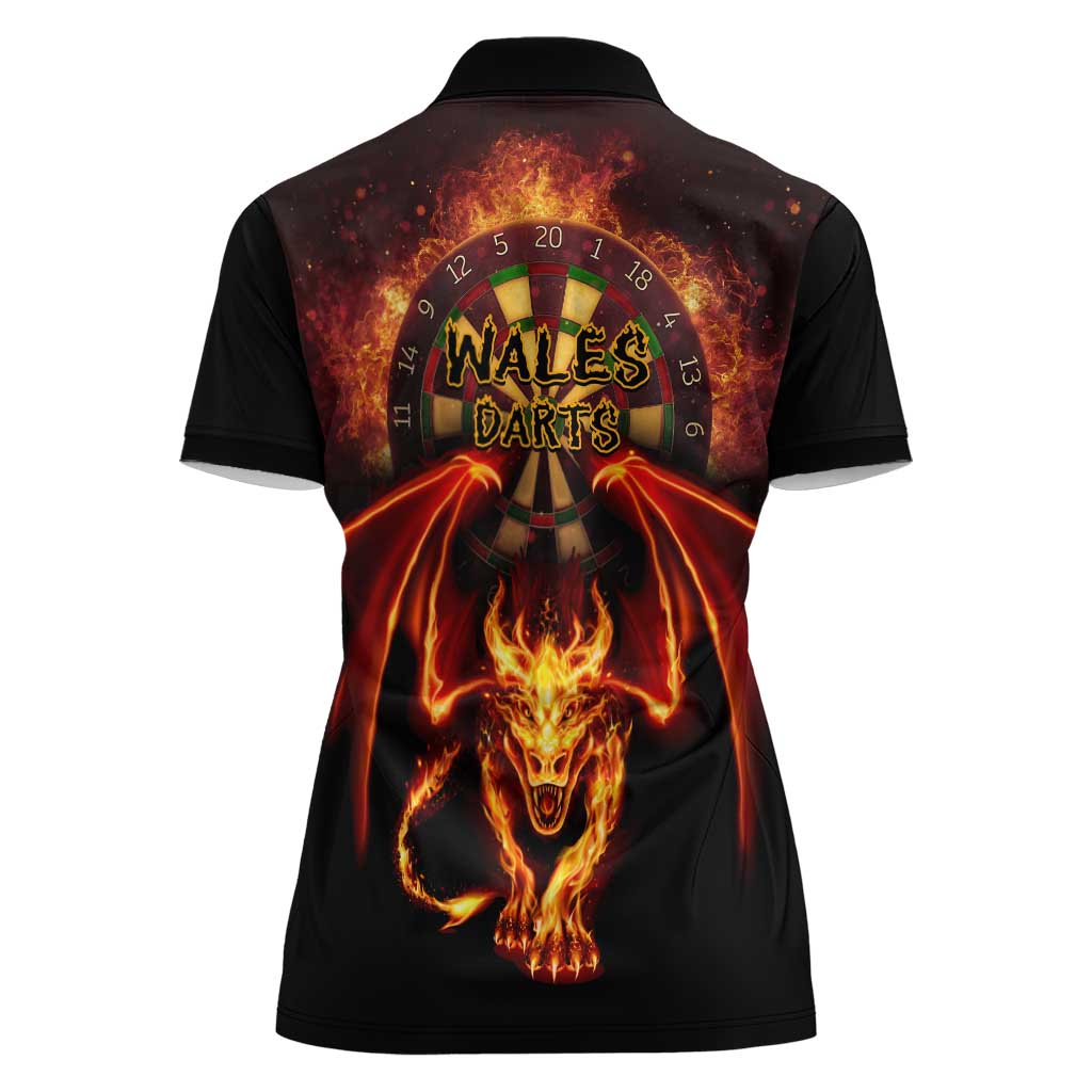 Cymru Am Byth Wales Darts Women Polo Shirt Go Welsh Flame Style - Wonder Print Shop