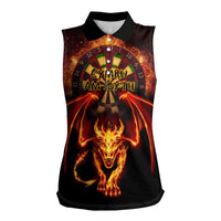 Cymru Am Byth Wales Darts Women Sleeveless Polo Shirt Go Welsh Flame Style - Wonder Print Shop