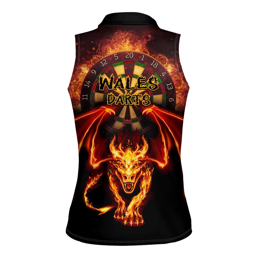Cymru Am Byth Wales Darts Women Sleeveless Polo Shirt Go Welsh Flame Style - Wonder Print Shop