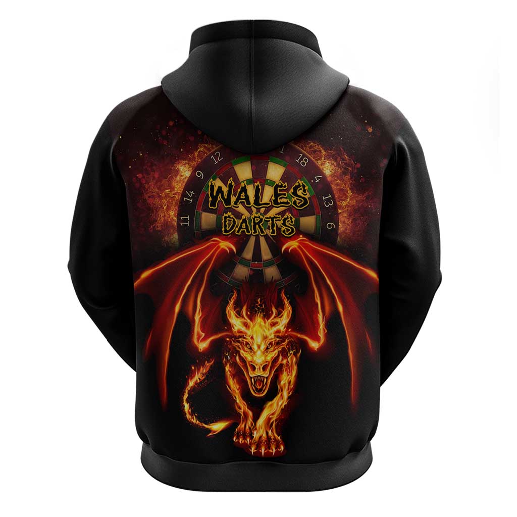 Cymru Am Byth Wales Darts Zip Hoodie Go Welsh Flame Style - Wonder Print Shop