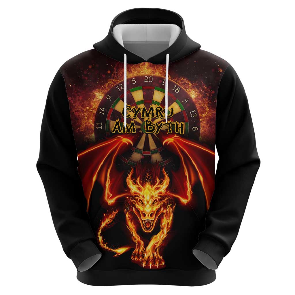 Cymru Am Byth Wales Darts Zip Hoodie Go Welsh Flame Style - Wonder Print Shop