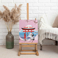 Japanese Torii Gate Cranes Personalised Canvas Wall Art Fuji Mount Sakura Seigaiha Pattern