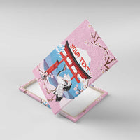 Japanese Torii Gate Cranes Personalised Canvas Wall Art Fuji Mount Sakura Seigaiha Pattern