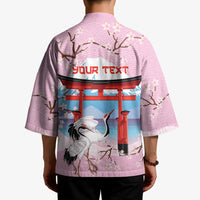 Japanese Torii Gate Cranes Personalised Kimono Fuji Mount Sakura Seigaiha Pattern