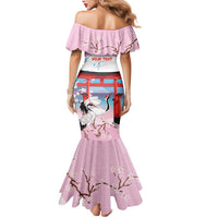 Japanese Torii Gate Cranes Personalised Mermaid Dress Fuji Mount Sakura Seigaiha Pattern