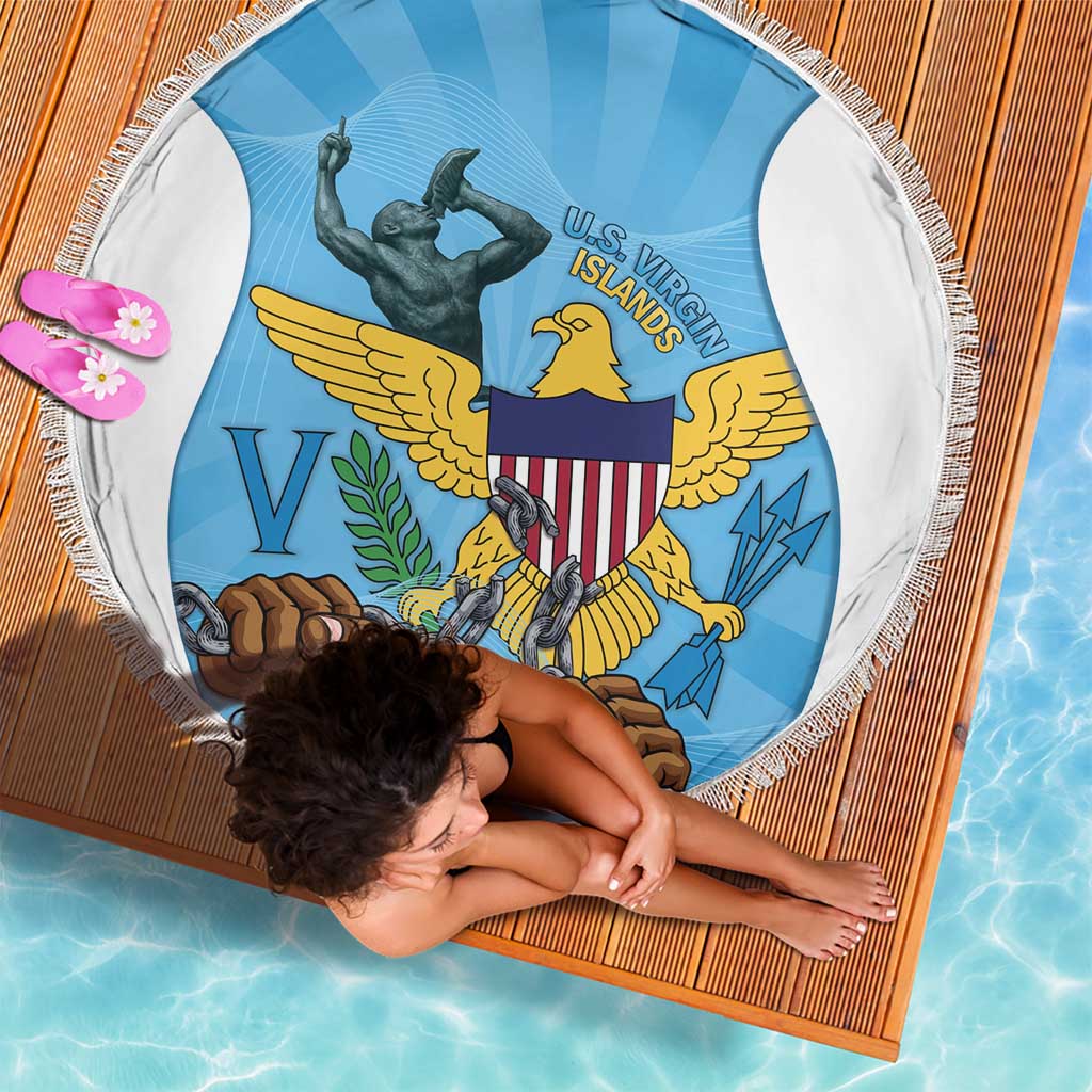 US Virgin Islands Beach Blanket Emancipation Proud Freedom Statue
