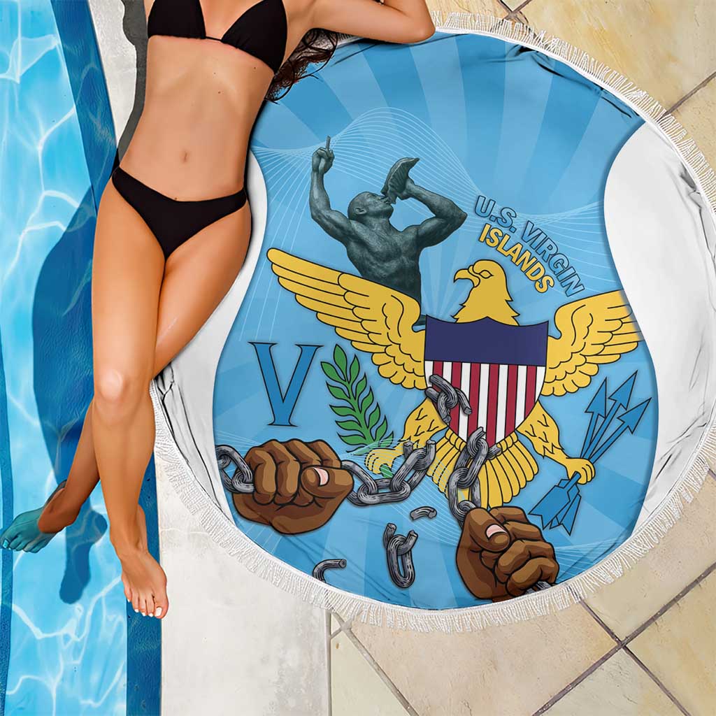 US Virgin Islands Beach Blanket Emancipation Proud Freedom Statue