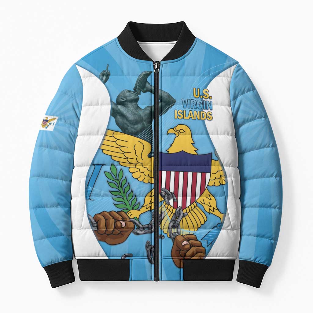US Virgin Islands Bomber Puffer Jacket Emancipation Proud Freedom Statue