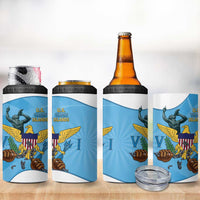 US Virgin Islands 4 in 1 Can Cooler Tumbler Emancipation Proud Freedom Statue