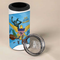 US Virgin Islands 4 in 1 Can Cooler Tumbler Emancipation Proud Freedom Statue