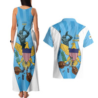 US Virgin Islands Couples Matching Tank Maxi Dress and Hawaiian Shirt Emancipation Proud Freedom Statue