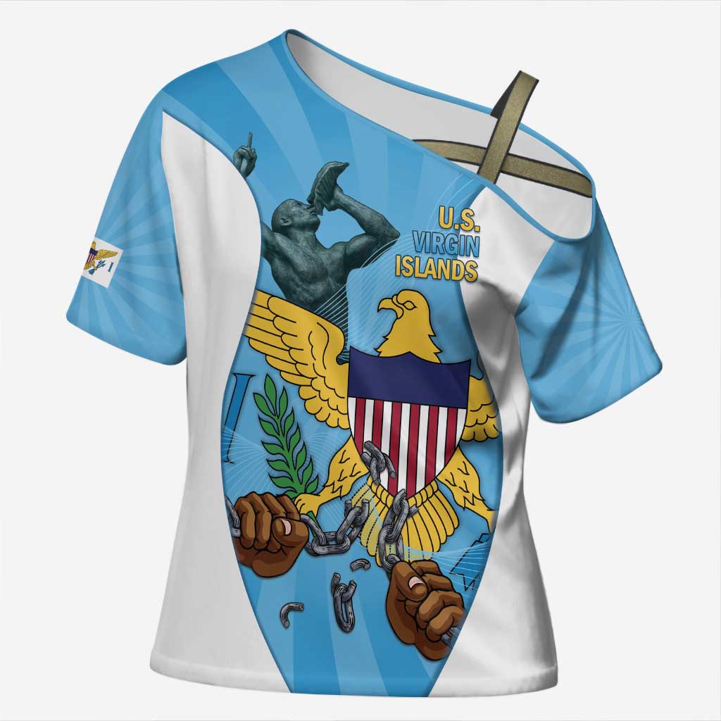 US Virgin Islands Cross Shoulder Shirt Emancipation Proud Freedom Statue
