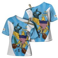 US Virgin Islands Cross Shoulder Shirt Emancipation Proud Freedom Statue
