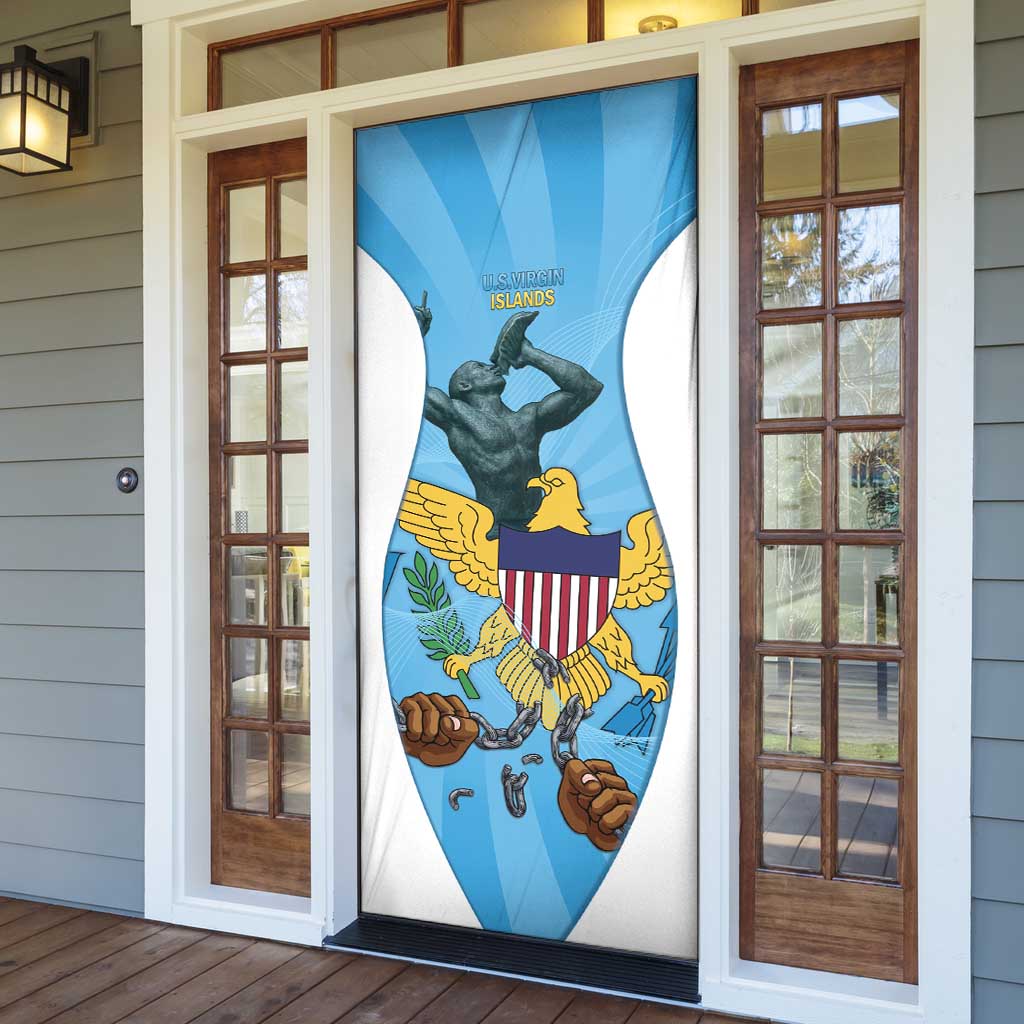 US Virgin Islands Door Cover Emancipation Proud Freedom Statue
