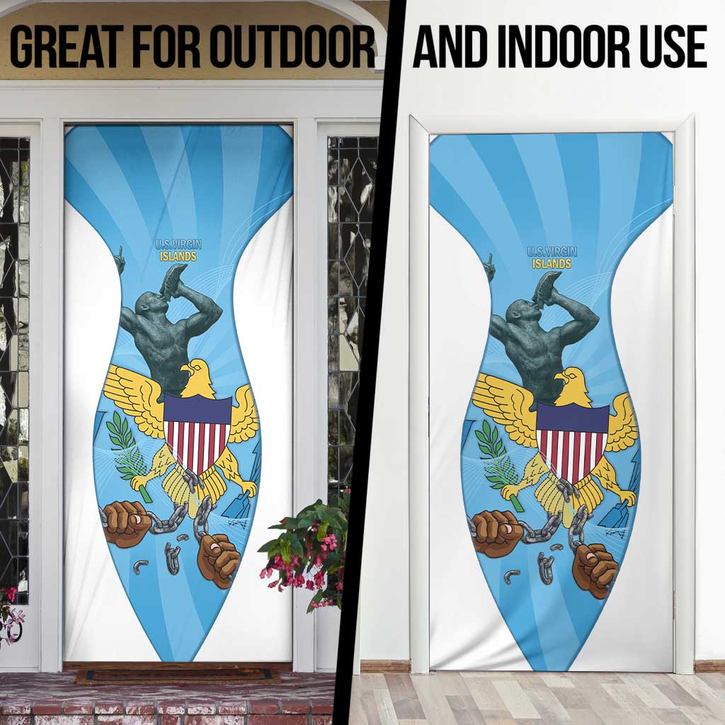 US Virgin Islands Door Cover Emancipation Proud Freedom Statue