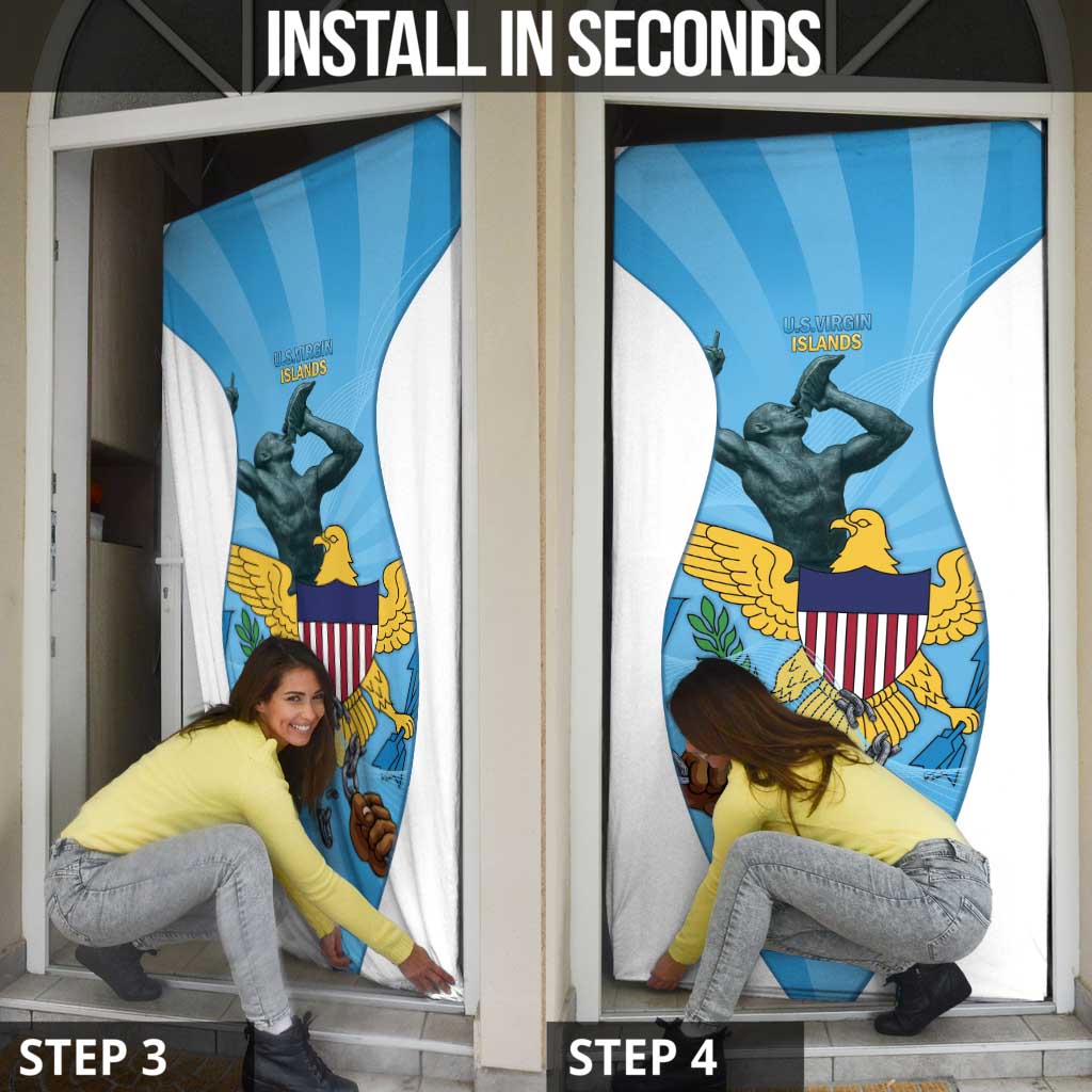 US Virgin Islands Door Cover Emancipation Proud Freedom Statue