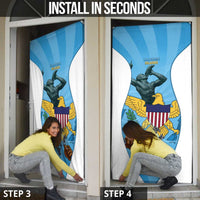 US Virgin Islands Door Cover Emancipation Proud Freedom Statue